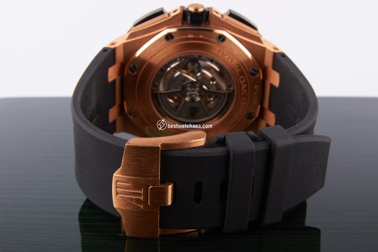 IMG_9081 Audemars Piguet Royal Oak Offshore Chronograph Mens watch Unisex Automatic Rose gold 26401RE.OO.A002CA.02 Replica 5
