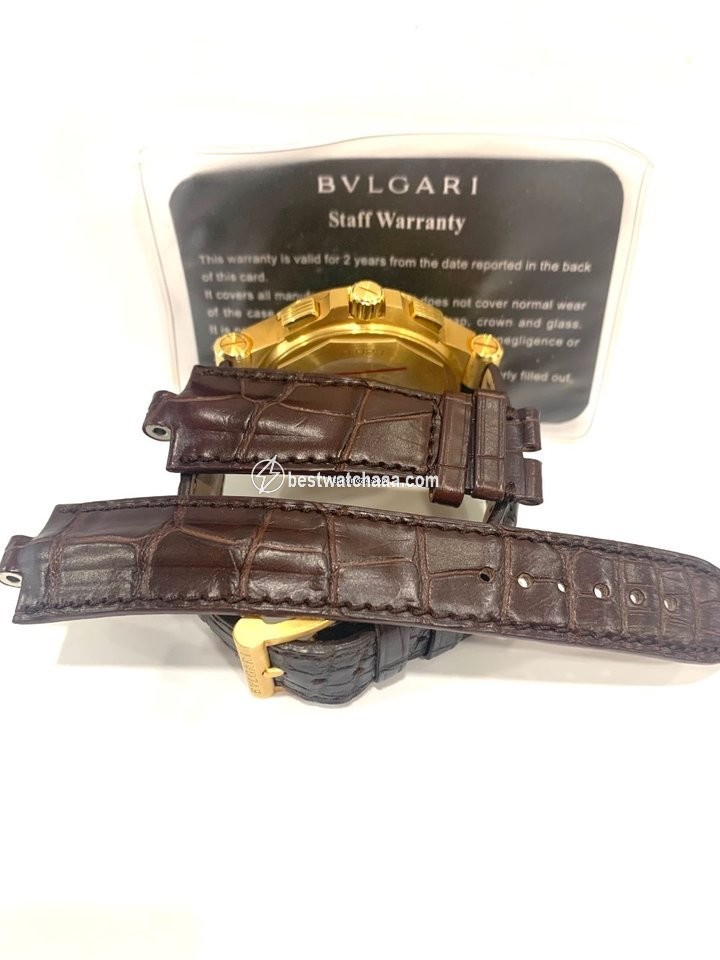 IMG_9081 Bulgari Diagono Mens watch Unisex Automatic Yellow gold DP42 Replica 5