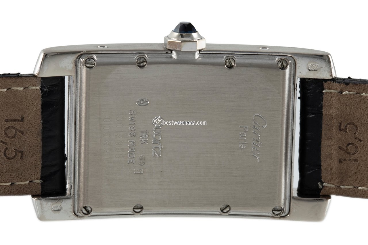 IMG_9081 Cartier Tank Americaine Mens watch Unisex Quartz White gold 3012905 Replica 5