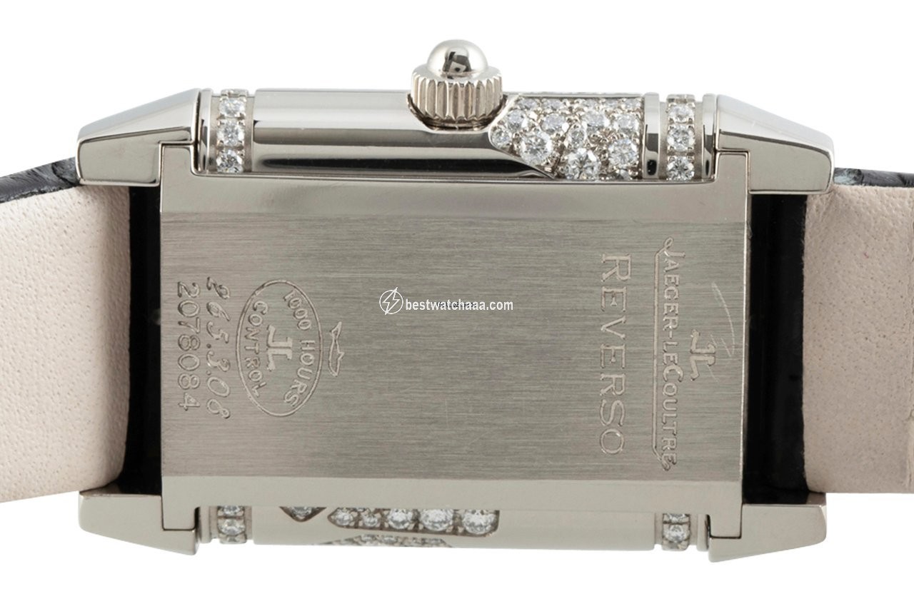 IMG_9081 Jaeger-LeCoultre Reverso Lady Womens watch Quartz White gold 265.3.08 Replica 5