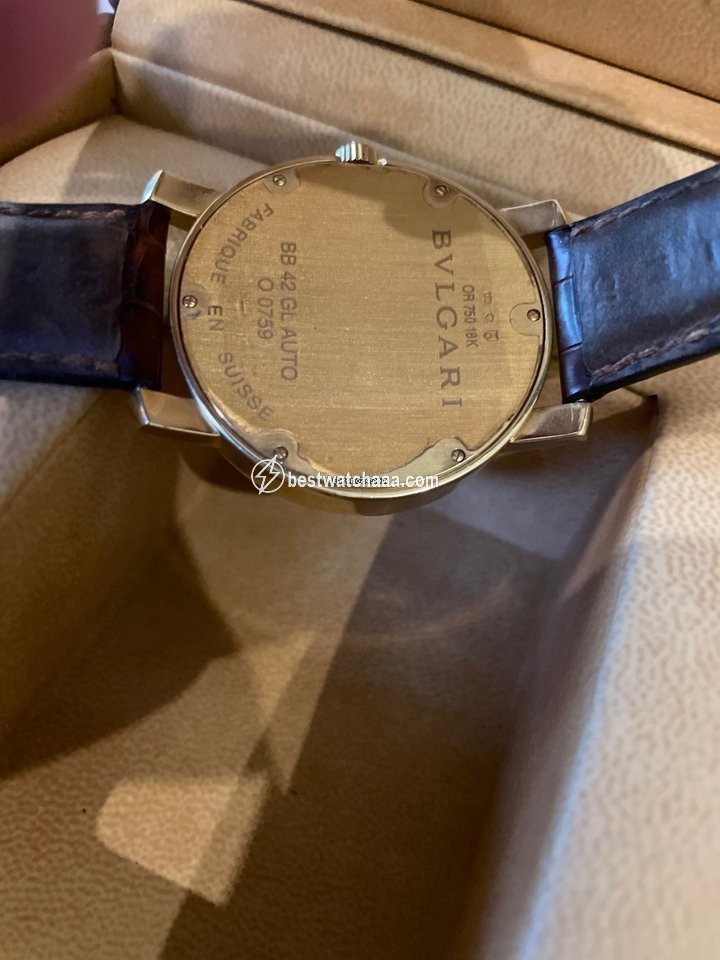 IMG_9081 Bulgari Bulgari Mens watch Unisex Automatic Yellow gold BB42WGLDAUTO Replica 5