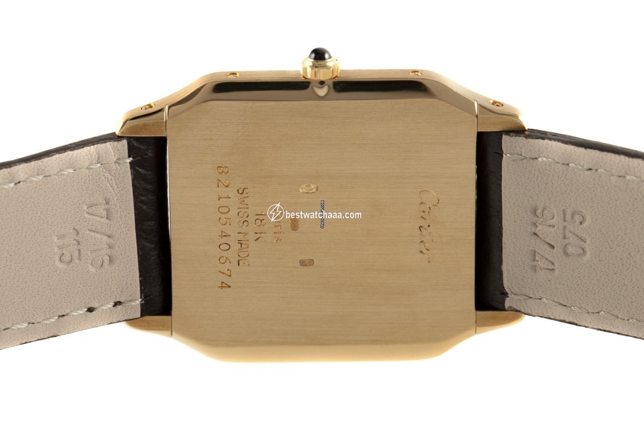 IMG_9081 Cartier Santos Dumont Mens watch Unisex Manual winding Yellow gold 1575 Replica 5
