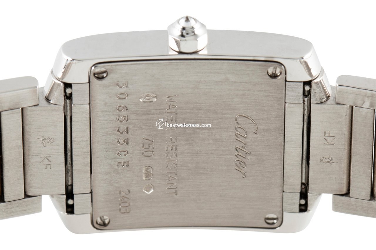 IMG_9081 Cartier Tank Francaise Womens watch Quartz White gold 2403 Replica 5