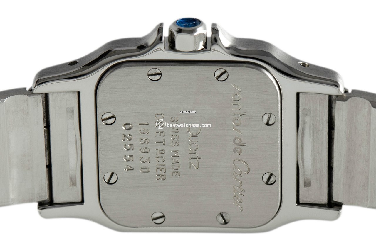 IMG_9081 Cartier Santos Womens watch Quartz Gold Steel 166930 Replica 5