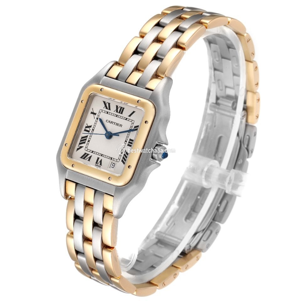 IMG_9081 Cartier Panthere Mens watch Unisex Quartz Gold Steel W25028B8 Replica 5