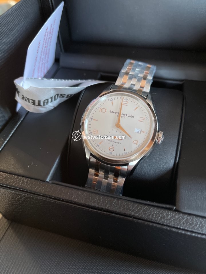 IMG_9081 Baume & Mercier Clifton Mens watch Unisex Gold Steel MOA10140 Replica 5