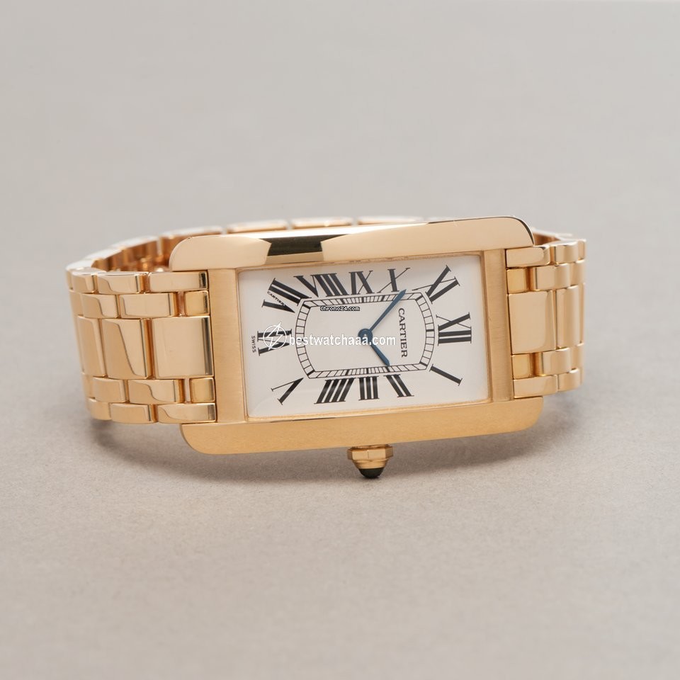 IMG_9081 Cartier Tank Americaine Mens watch Unisex Manual winding Yellow gold 1735 Replica 5