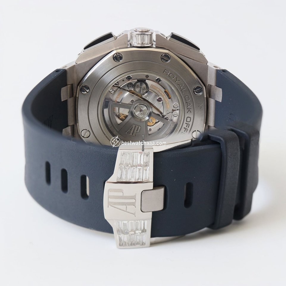IMG_9081 Audemars Piguet Royal Oak Offshore Chronograph Mens watch Unisex Automatic White gold 26400SO.OO.A002CA.01-CASE-PAVE Replica 5