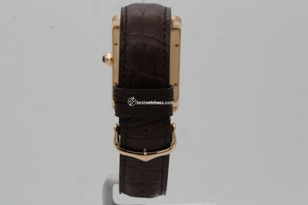 IMG_9081 Cartier Tank Americaine Mens watch Unisex Automatic Rose gold 2505 Replica 5