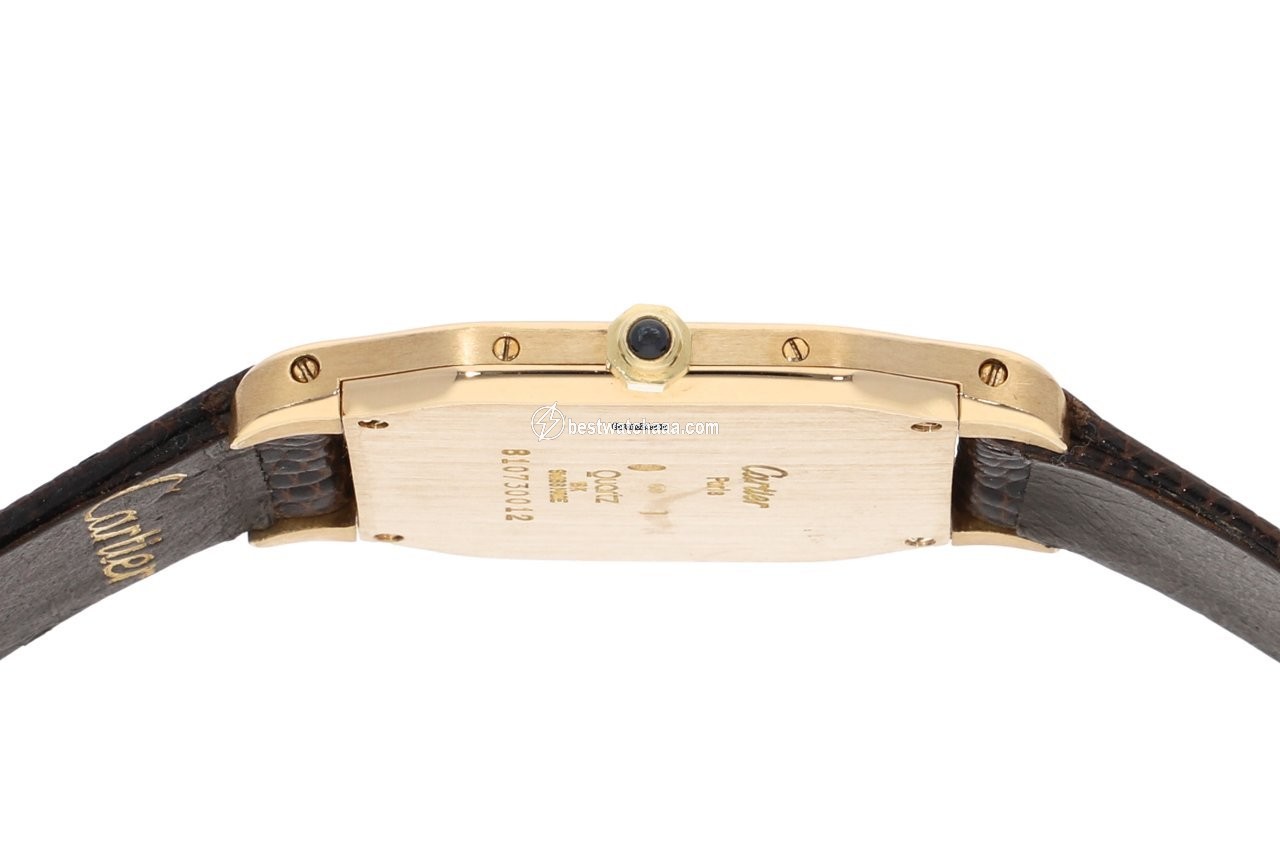 IMG_9081 Cartier Santos Dumont Womens watch Quartz Yellow gold 8107 Replica 5