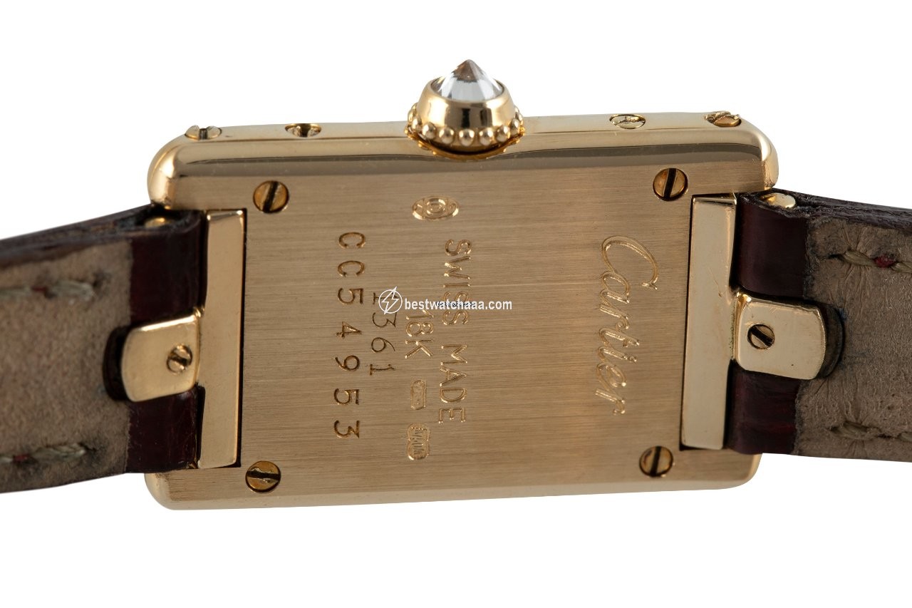 IMG_9081 Cartier Tank Womens watch Quartz Yellow gold 1361 Replica 5