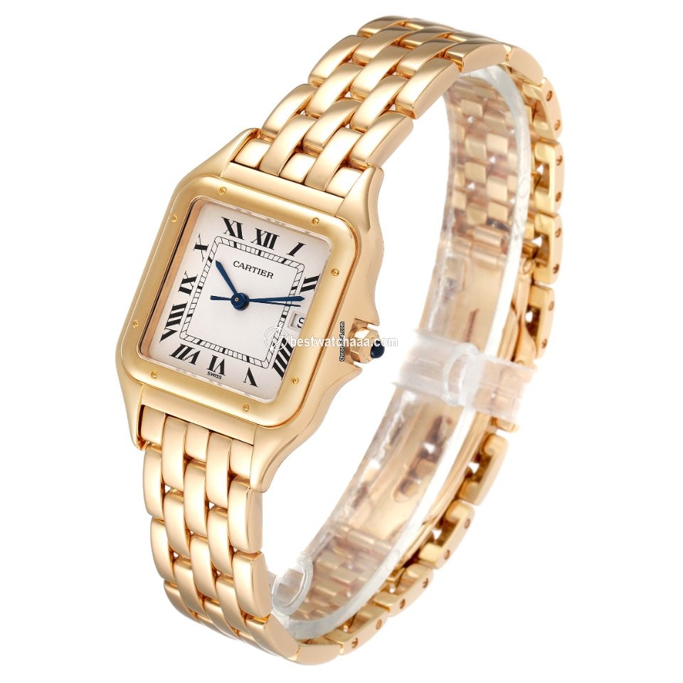 IMG_9081 Cartier Panthere Mens watch Unisex Quartz Yellow gold W25014B9 Replica 5