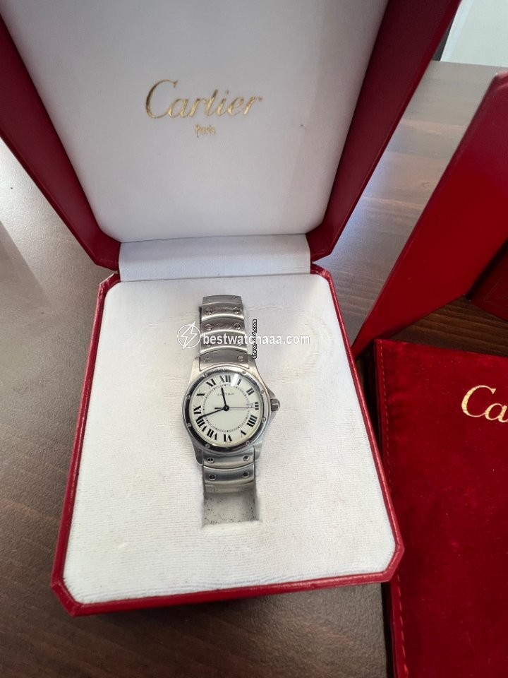 IMG_9081 Cartier Santos Mens watch Unisex Quartz Steel 1561.1 Replica 5