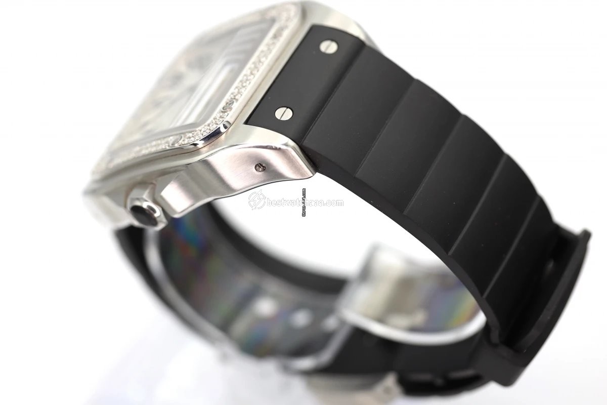 IMG_9081 Cartier Santos 100 Mens watch Unisex Automatic Steel 2656 Replica 5