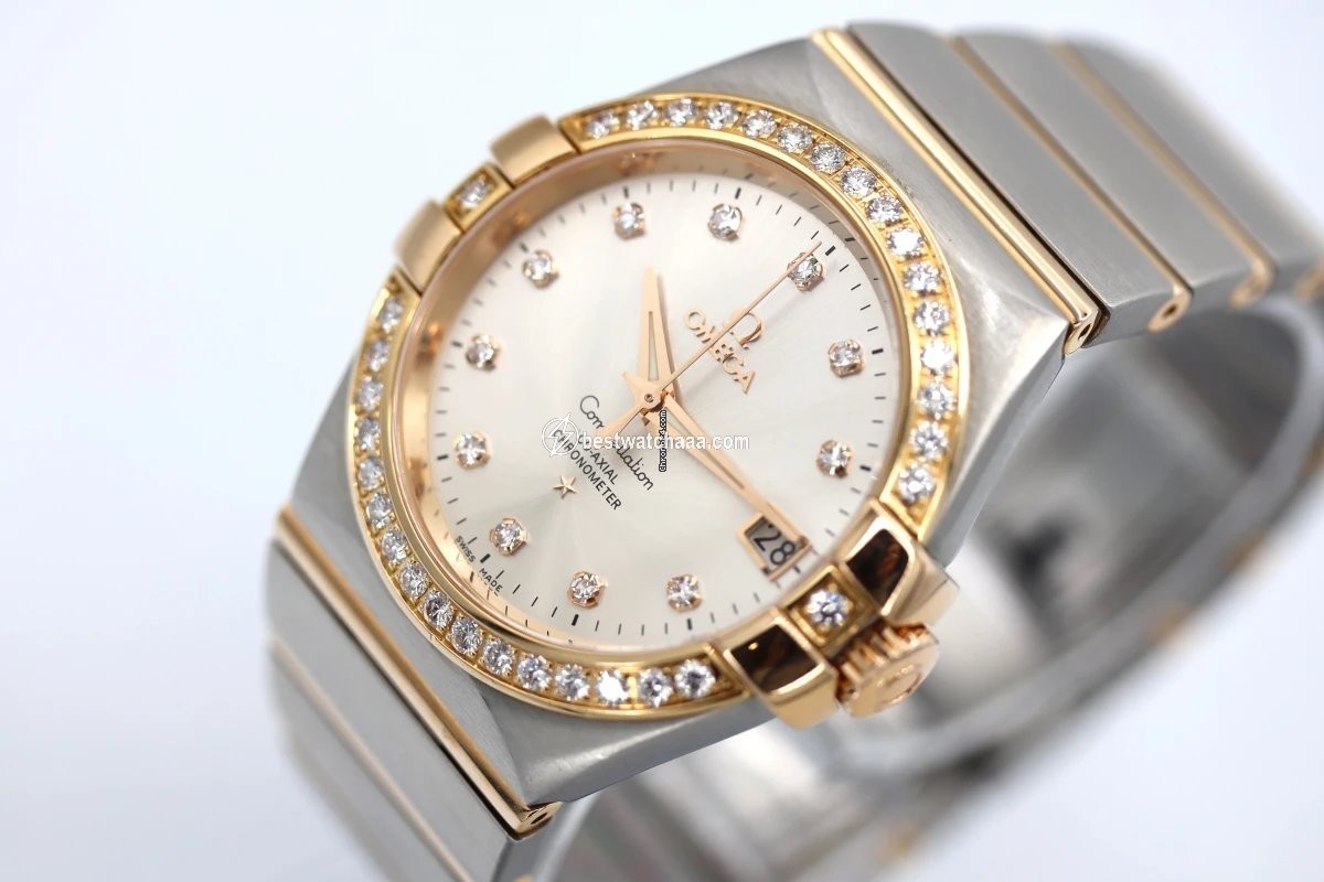 IMG_9081 Omega Constellation Ladies Mens watch Unisex Automatic Gold Steel 123.25.35.20.52.001 Replica 5