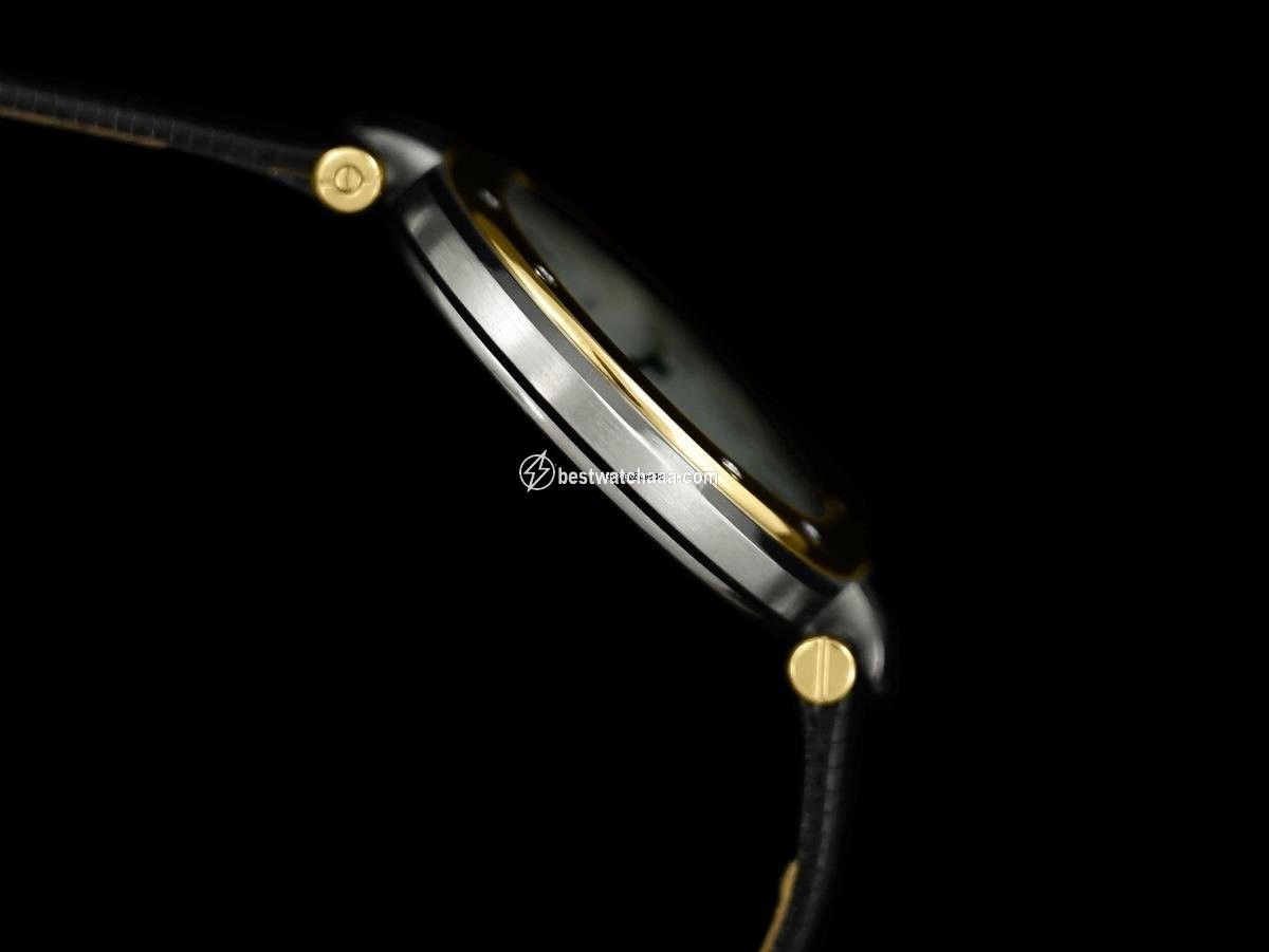 IMG_9081 Cartier Santos Mens watch Unisex Quartz Gold Steel 8499ST Replica 5