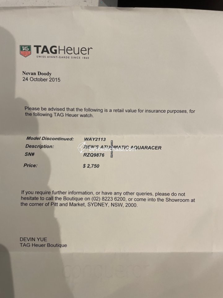 IMG_9081 TAG Heuer Aquaracer 300M Mens watch Unisex Automatic Steel WAY2113.BA0928 Replica 5
