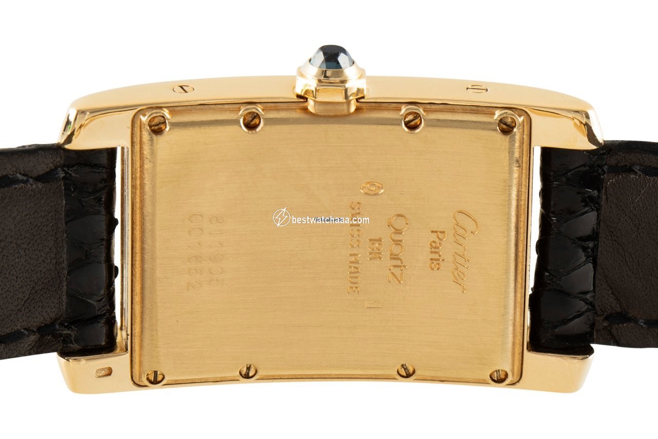 IMG_9081 Cartier Tank Americaine Mens watch Unisex Quartz Yellow gold 811905 Replica 5
