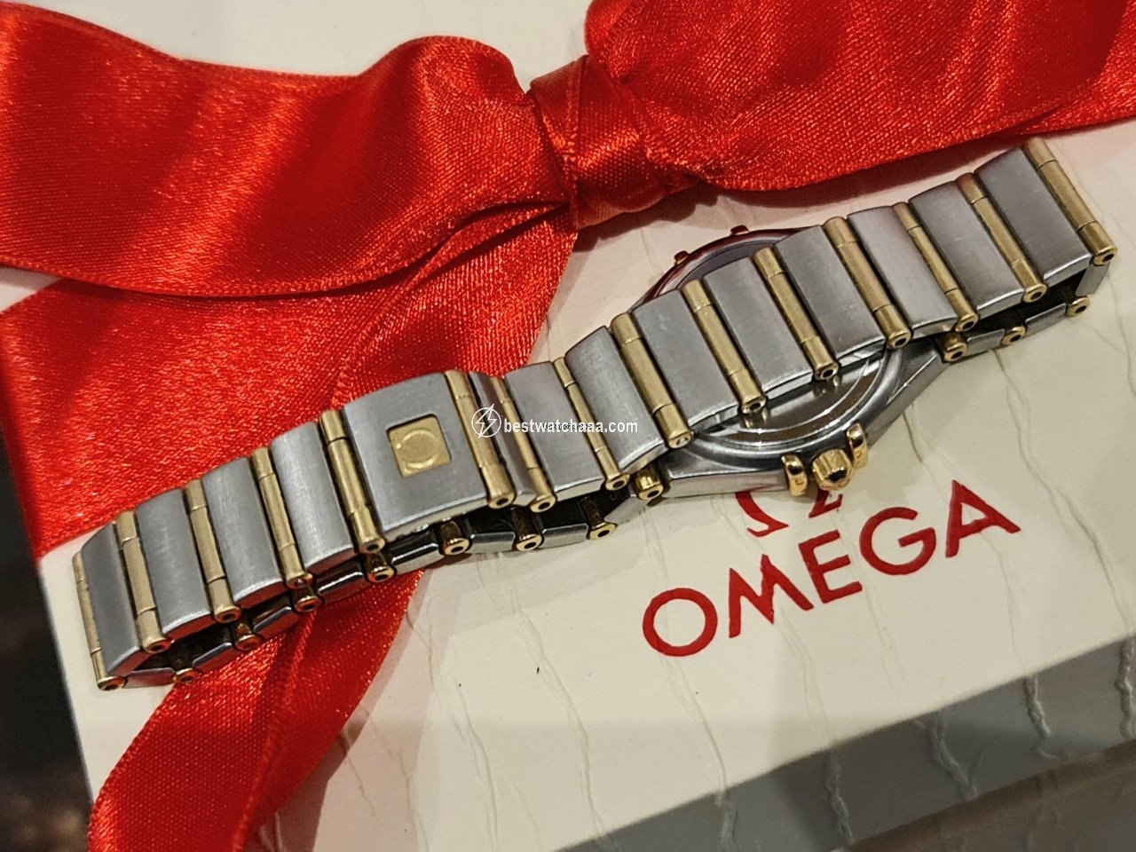 IMG_9081 Omega Constellation Ladies Womens watch Quartz Gold Steel 1202.30.00 Replica 5