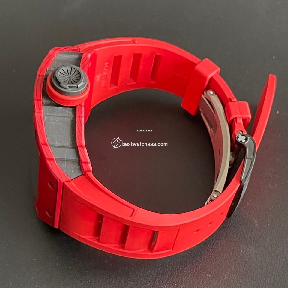 IMG_9081 Richard Mille Mens watch Unisex Automatic Carbon Richard Mille RM 12-01 Tourbillon Red Quartz Tpt Replica 5