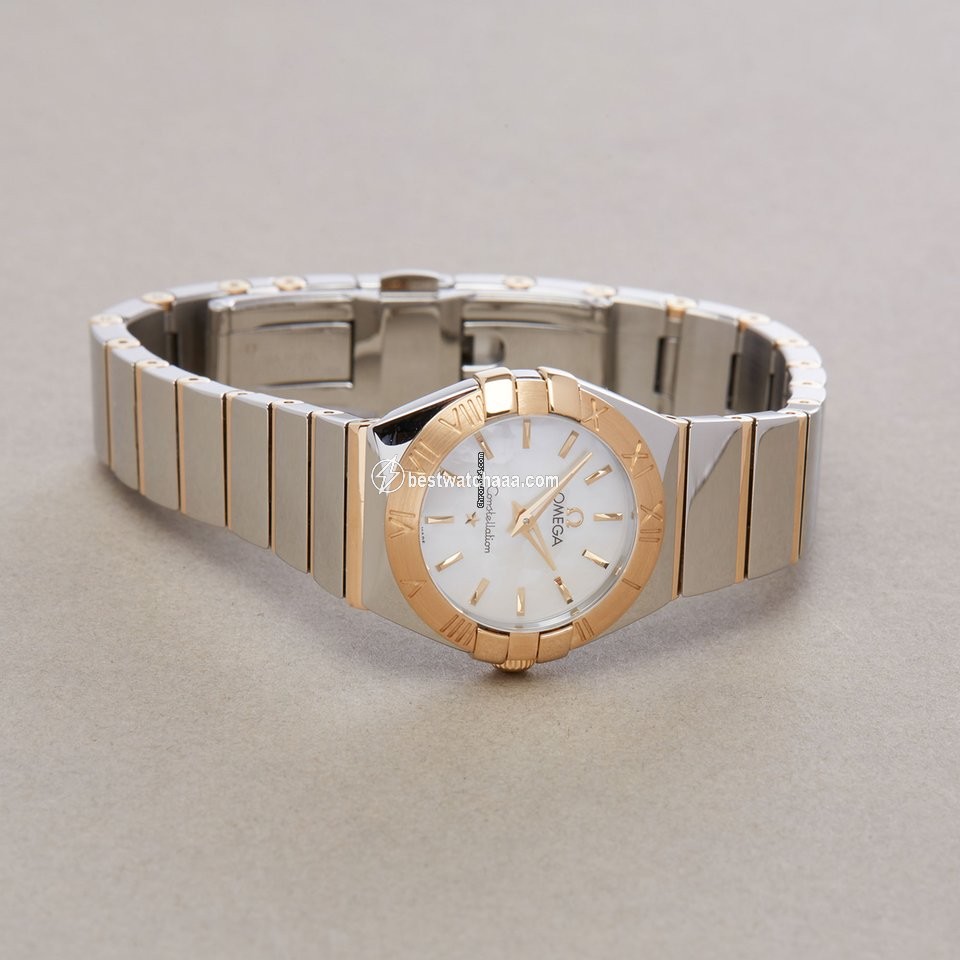 IMG_9081 Omega Constellation Quartz Womens watch Quartz Gold Steel 123.20.24.60.05.002 Replica 5