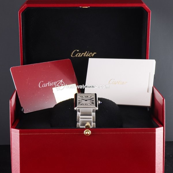 IMG_9081 Cartier Tank Mens watch Unisex Quartz Steel WSTA0052 Replica 5