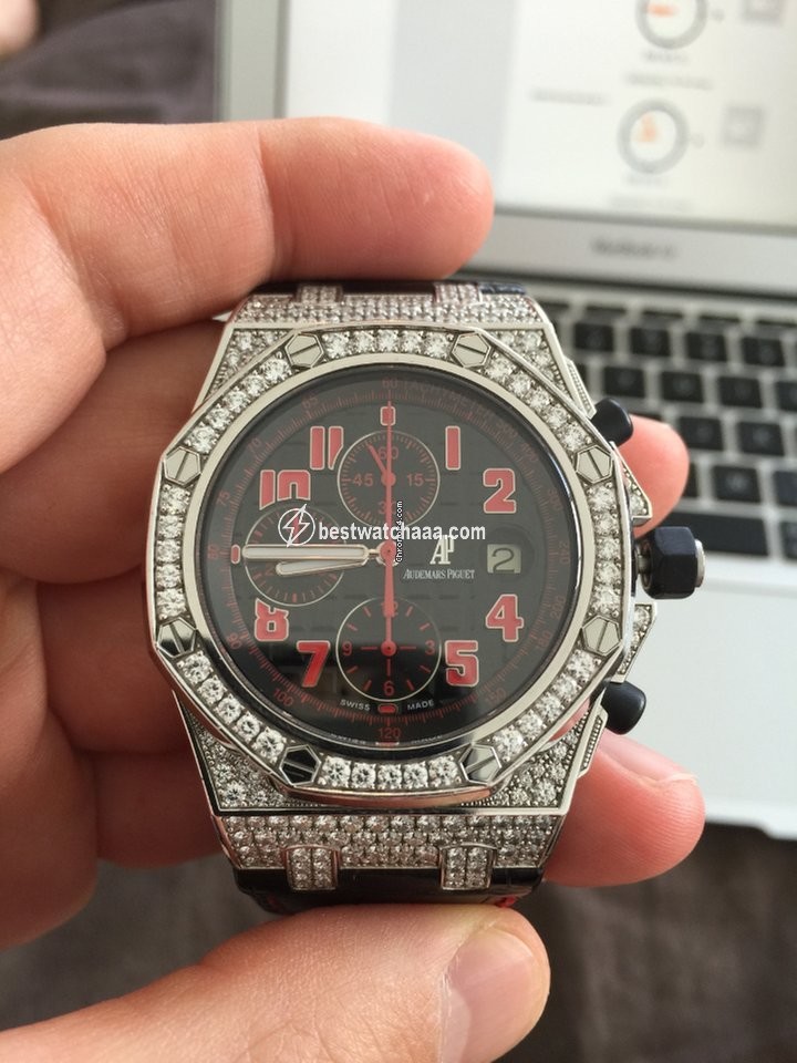 IMG_9081 Audemars Piguet Royal Oak Offshore Mens watch Unisex Automatic White gold 26191BC.ZZ.D002CR.01 Replica 5
