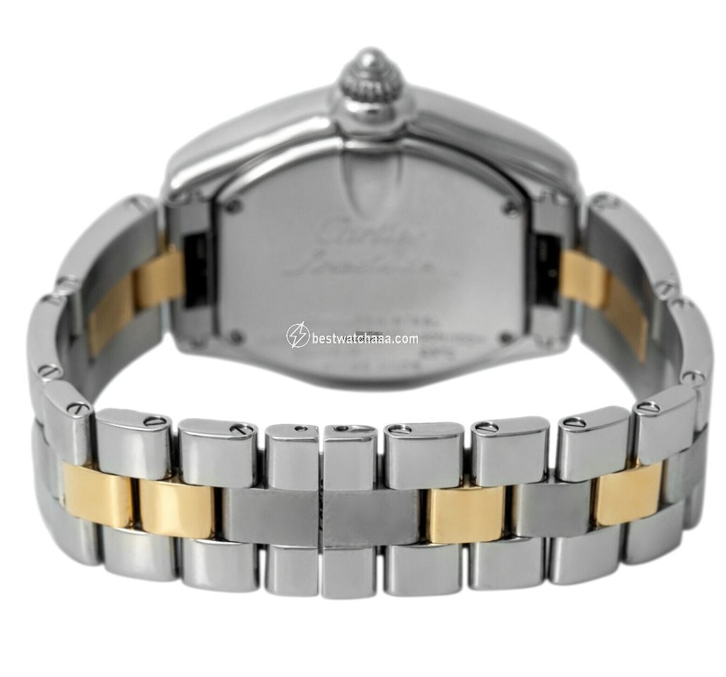 IMG_9081 Cartier Roadster Womens watch Quartz Gold Steel W62026Y4 Replica 5