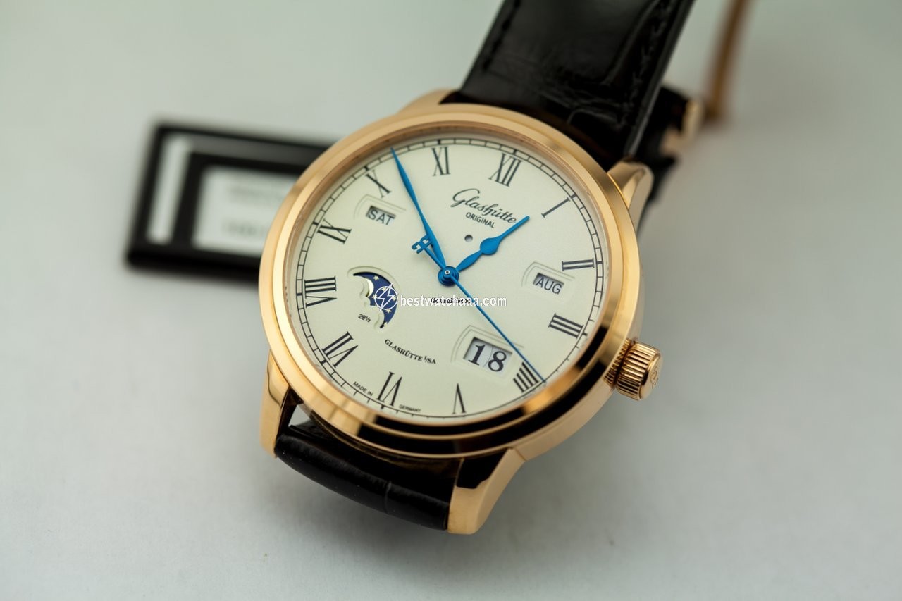 IMG_9081 Glashutte Original Senator Perpetual Calendar Mens watch Unisex Automatic Red gold 100-02-22-05-05 Replica 5