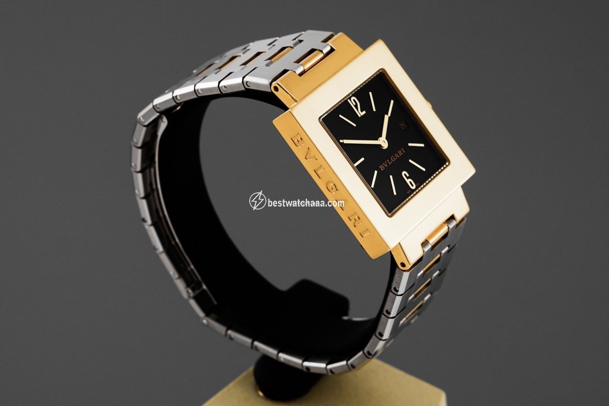 IMG_9081 Bulgari Quadrato Mens watch Unisex Quartz Yellow gold SQ 29 G Replica 5