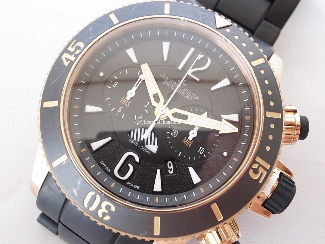 IMG_9081 Jaeger-LeCoultre Master Compressor Diving Chronograph GMT Navy SEALs Mens watch Unisex Automatic Rose gold Q1782770 Replica 5