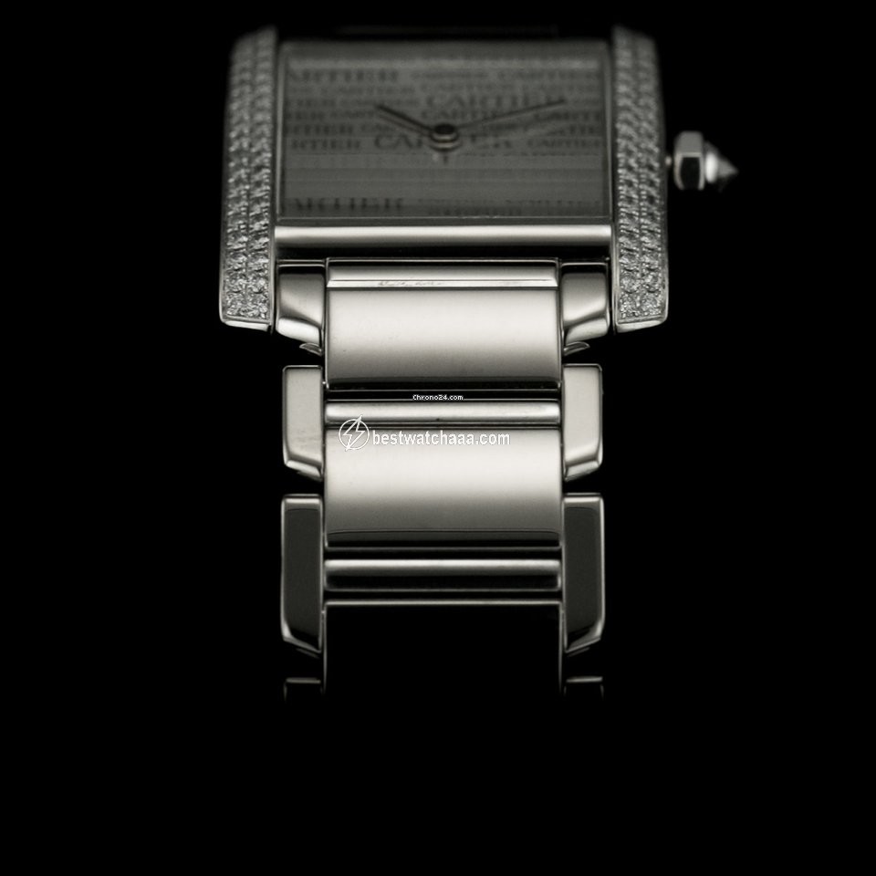 IMG_9081 Cartier Tank Francaise Mens watch Unisex Quartz White gold WE101853 Replica 5