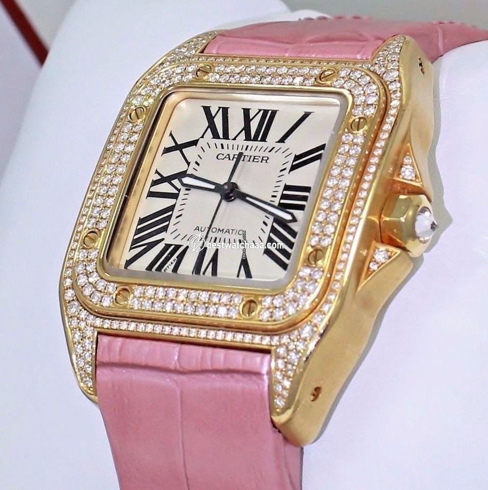IMG_9081 Cartier Santos 100 Womens watch Automatic Yellow gold WM502051 2880 Replica 6