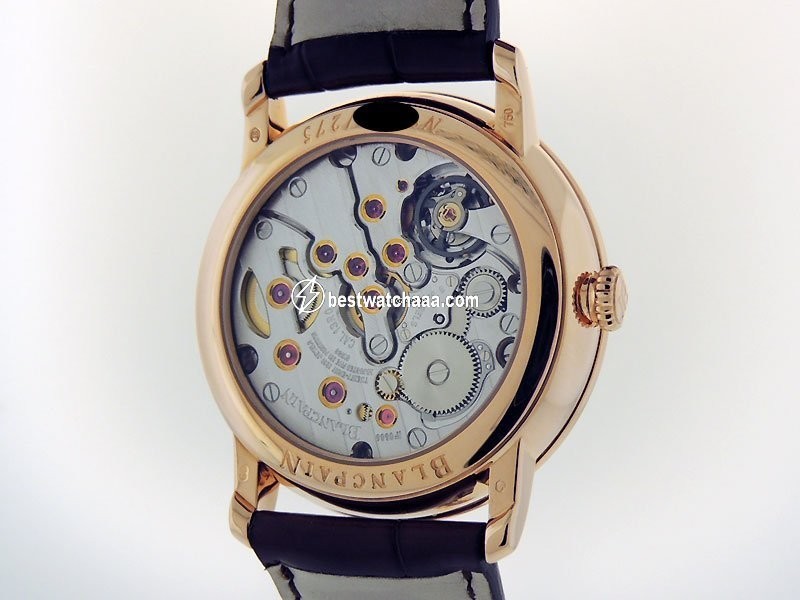IMG_9081 Blancpain Villeret Mens watch Unisex Manual winding Rose gold 6613.3631.55B Replica 6