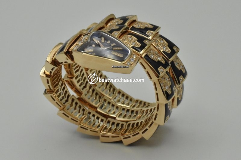 IMG_9081 Bulgari Serpenti Womens watch Quartz Rose gold 101986 Replica 6