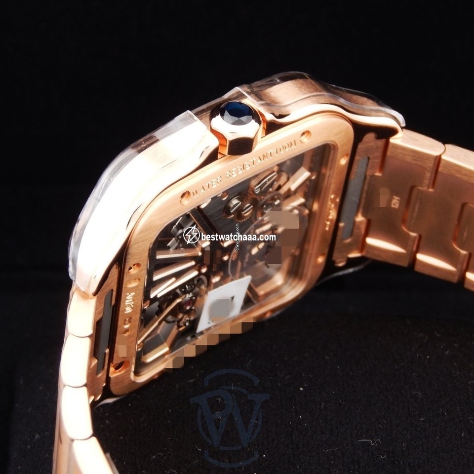 IMG_9081 Cartier Santos Mens watch Unisex Manual winding Rose gold WHSA0008 Replica 6