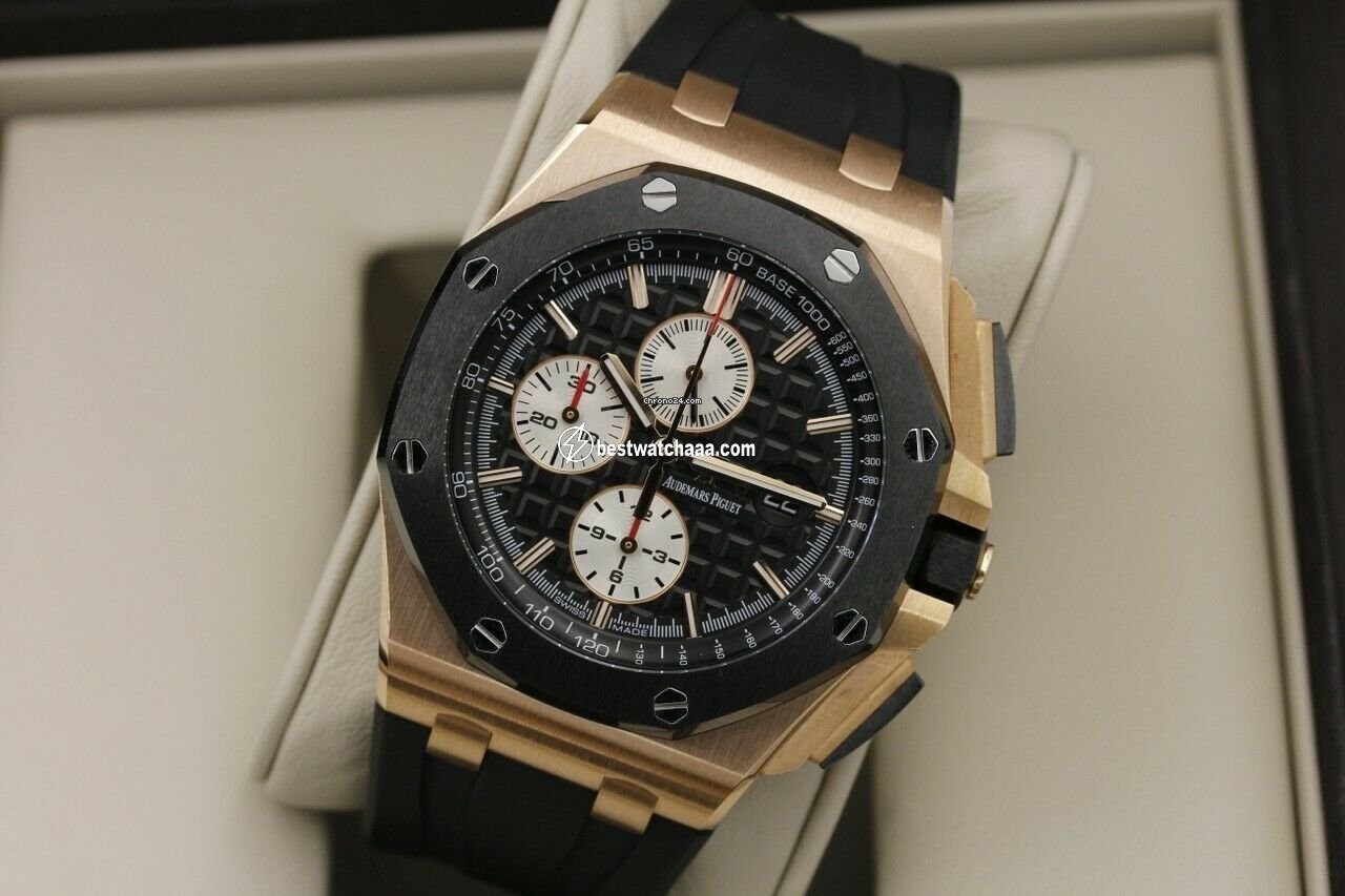 IMG_9081 Audemars Piguet Royal Oak Offshore Chronograph Mens watch Unisex Automatic Rose gold 26400OR.OO.A002CA.01 Replica 6