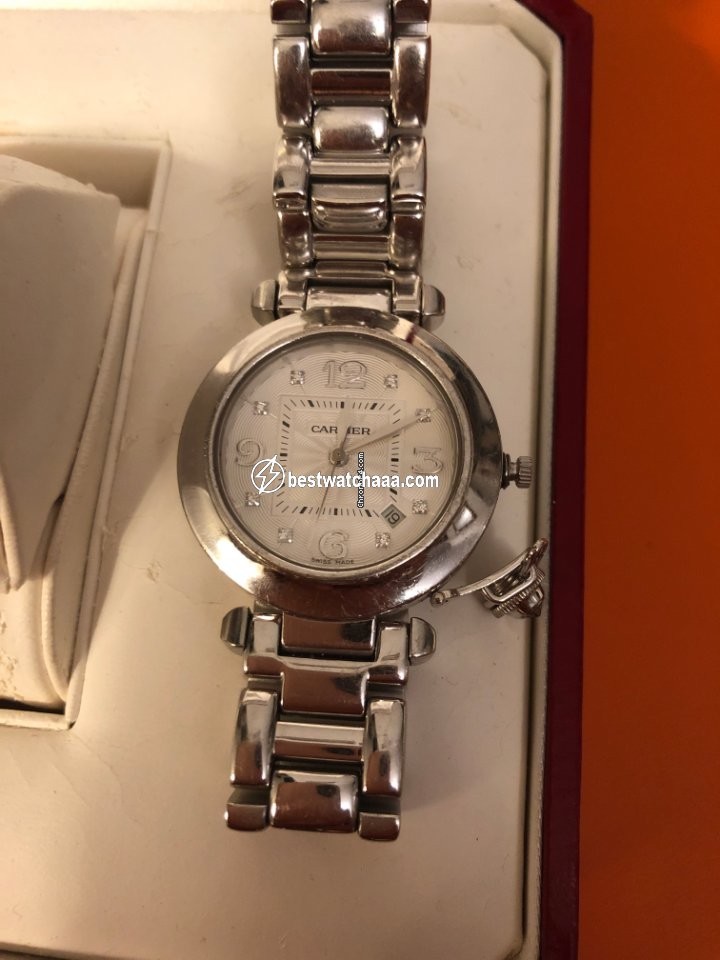 IMG_9081 Cartier Pasha Womens watch Automatic White gold 2528 Replica 6
