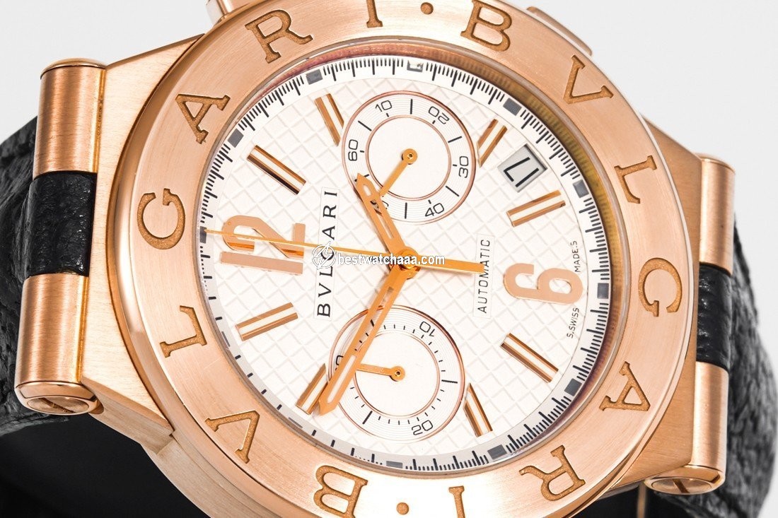 IMG_9081 Bulgari Diagono Mens watch Unisex Automatic Rose gold DGP40C6GLDCH Replica 6