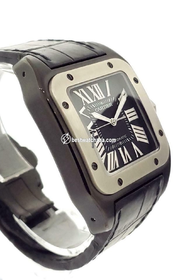 IMG_9081 Cartier Santos 100 Mens watch Unisex Automatic Steel W2020010 Replica 6