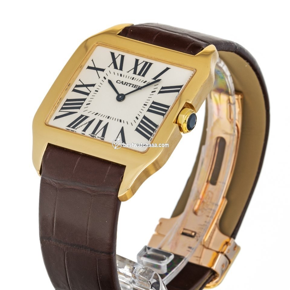 IMG_9081 Cartier Santos Dumont Mens watch Unisex Manual winding Yellow gold 2649 Replica 6