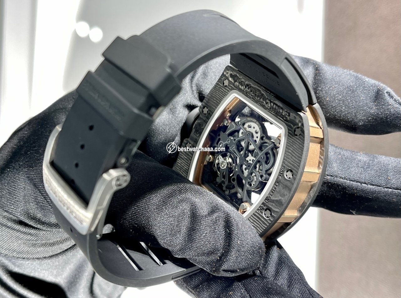 IMG_9081 Richard Mille RM 055 Mens watch Unisex Manual winding Rose gold RM 055 Bubba Watson Replica 6