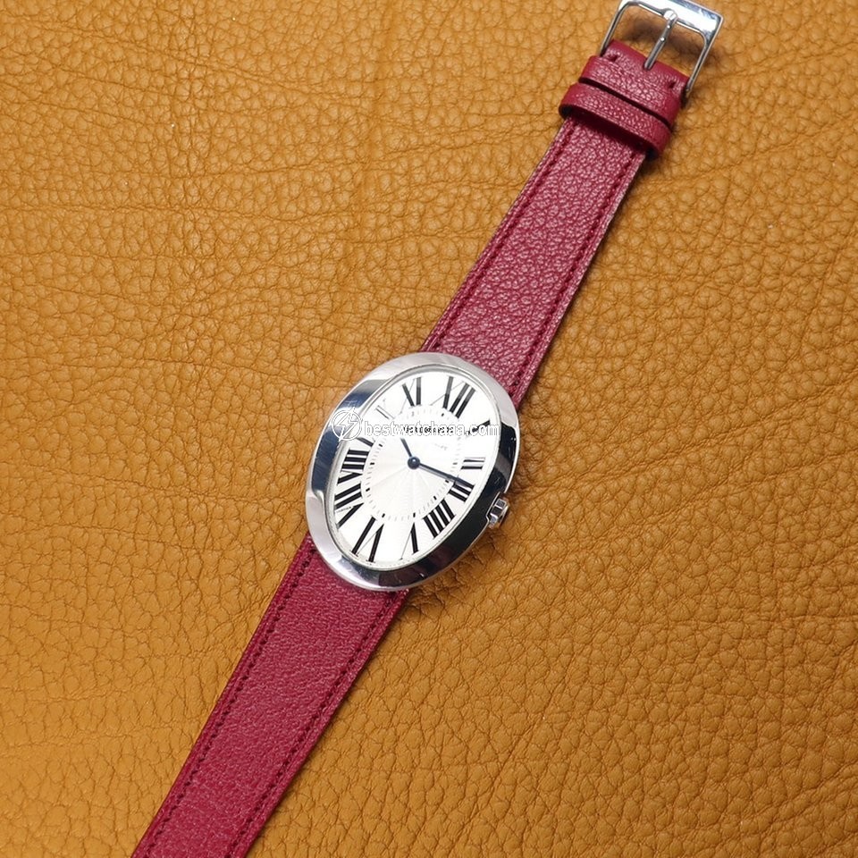 IMG_9081 Cartier Baignoire Mens watch Unisex Manual winding White gold W8000001 Replica 6