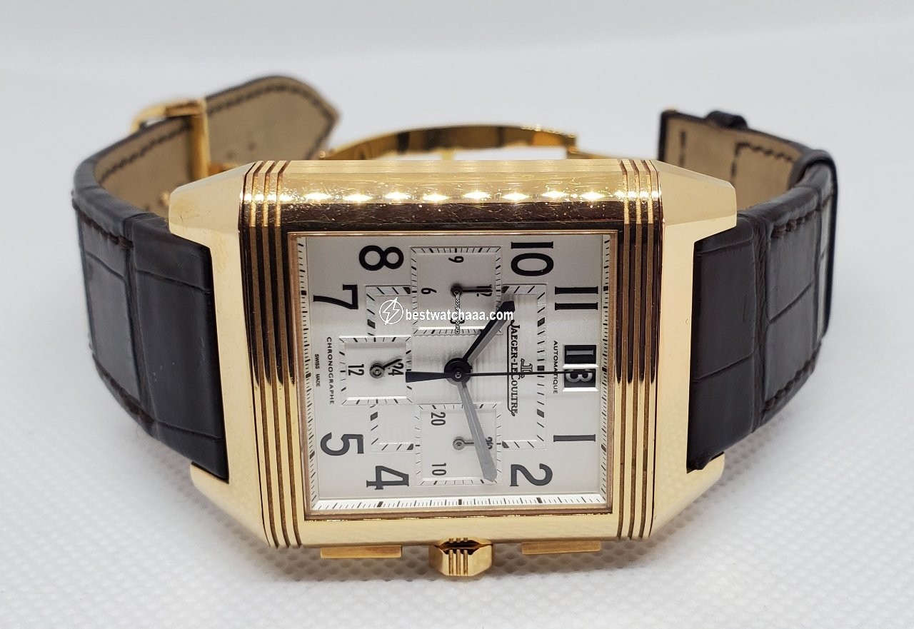IMG_9081 Jaeger-LeCoultre Reverso Squadra Chronograph GMT Mens watch Unisex Automatic Yellow gold 230.2.45 Replica 6