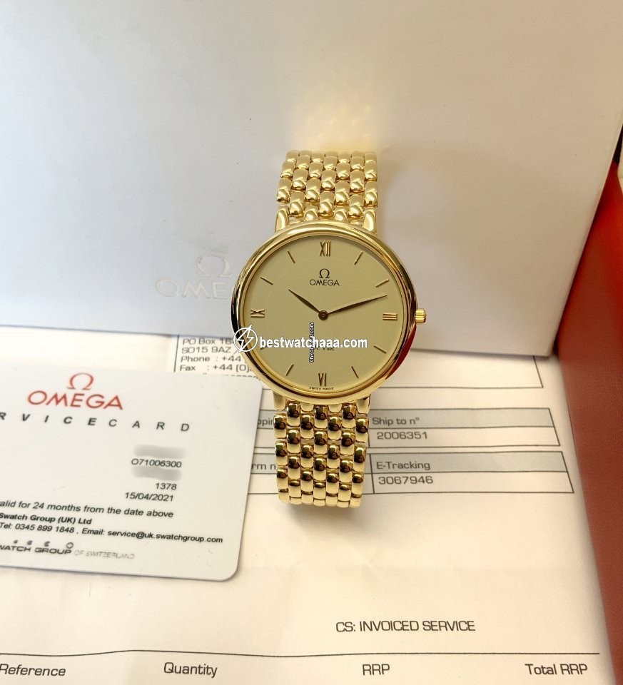 IMG_9081 Omega De Ville Mens watch Unisex Quartz Yellow gold 7100.63.00 Replica 6