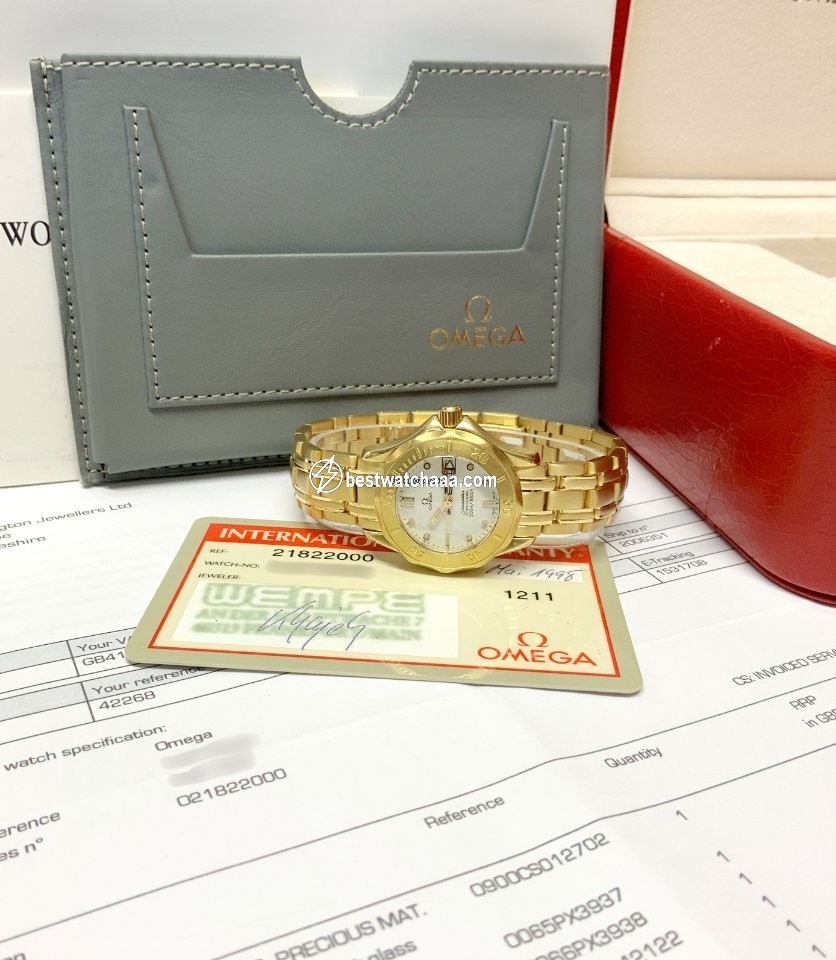 IMG_9081 Omega Seamaster Womens watch Quartz Yellow gold 2182.20.00 Replica 6