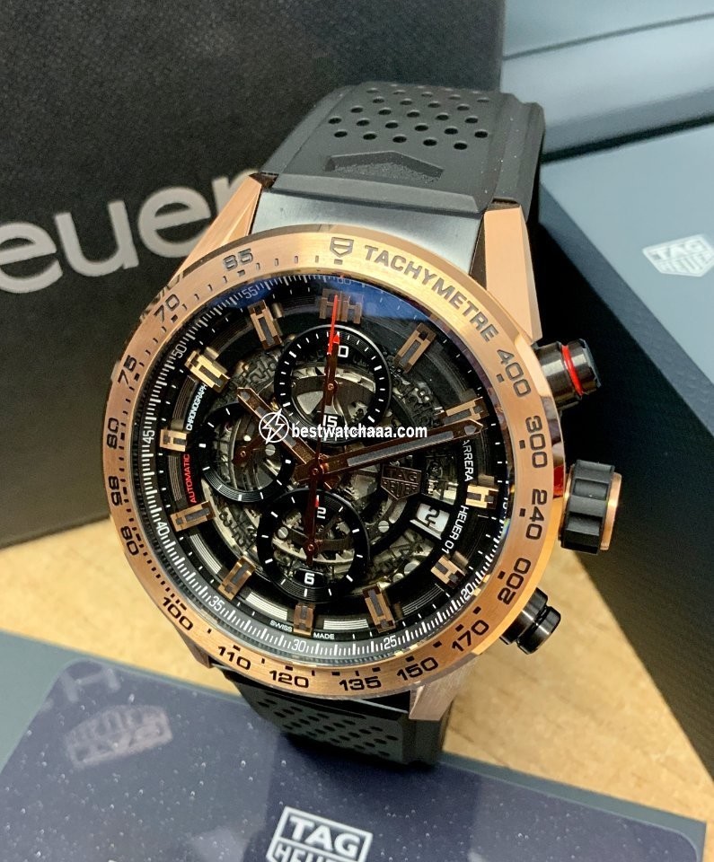IMG_9081 TAG Heuer Carrera Mens watch Unisex Automatic Rose gold CAR205B.FT6087 Replica 6
