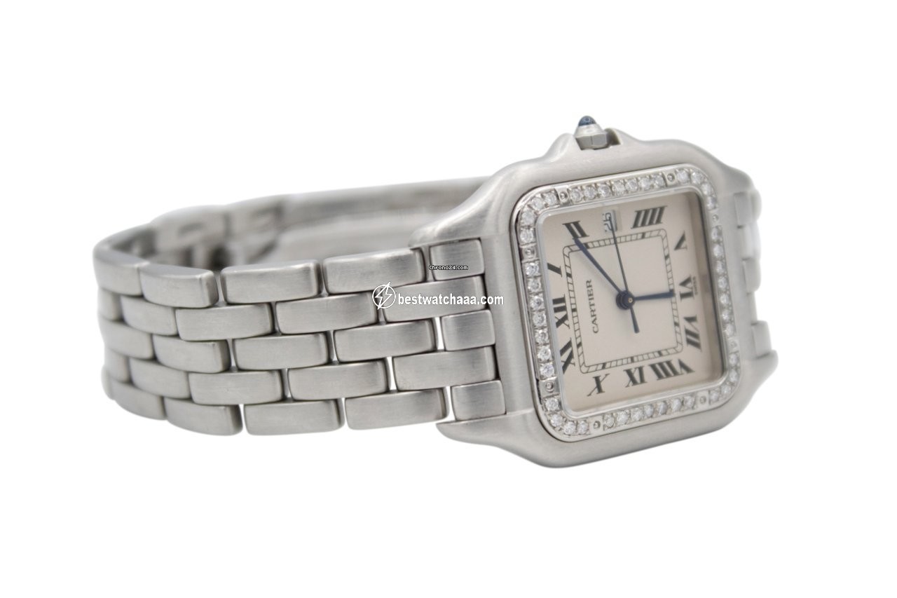 IMG_9081 Cartier Panthere Mens watch Unisex Quartz Steel 1300 Replica 6