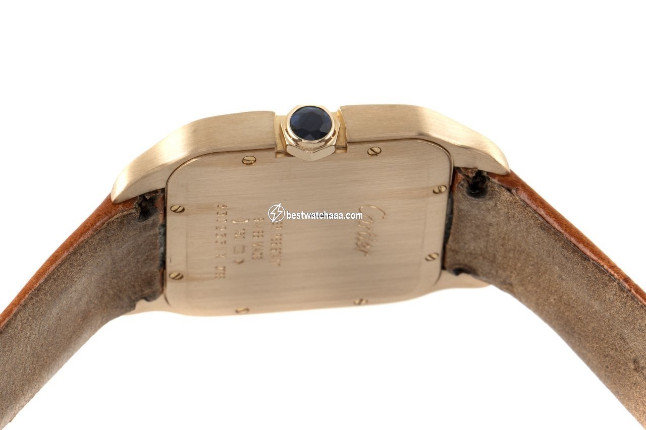 IMG_9081 Cartier Santos Dumont Mens watch Unisex Quartz Yellow gold 2788 Replica 6