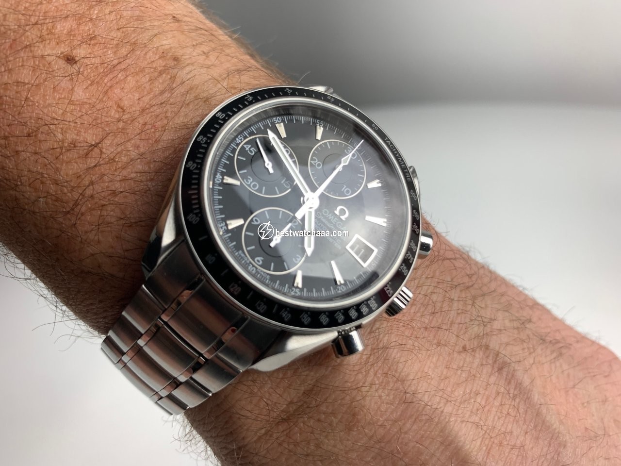 IMG_9081 Omega Speedmaster Date Mens watch Unisex Automatic Steel 32105000 Replica 6